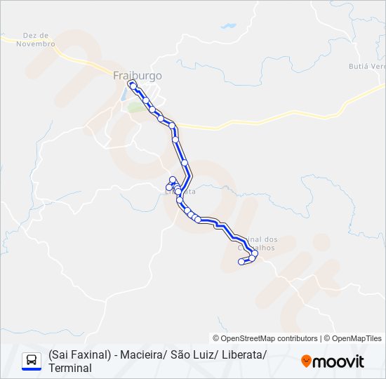 Mapa da linha 106 MACIEIRA/LIBERATA de ônibus