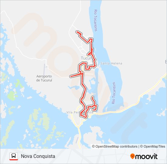 Mapa de NOVA CONQUISTA de autobús