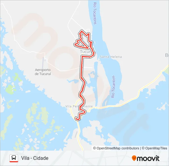 VILA - CIDADE Bus Line Map
