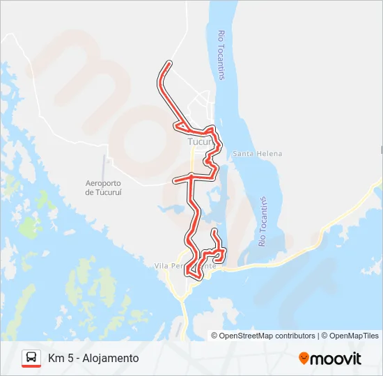 KM 5 - ALOJAMENTO Bus Line Map