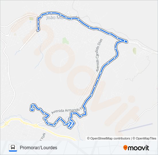 155 bus Line Map