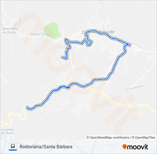 Mapa da linha 152 de ônibus