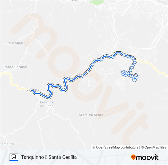 Mapa da linha 43 de ônibus