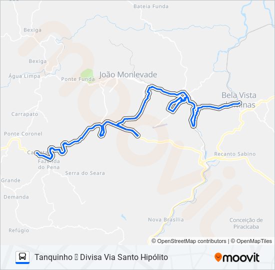 Mapa da linha 156 de ônibus