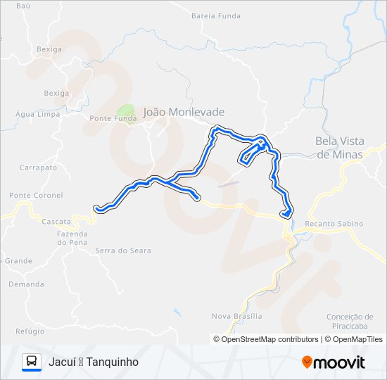 Mapa da linha 156 de ônibus