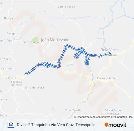 Mapa da linha 156 de ônibus