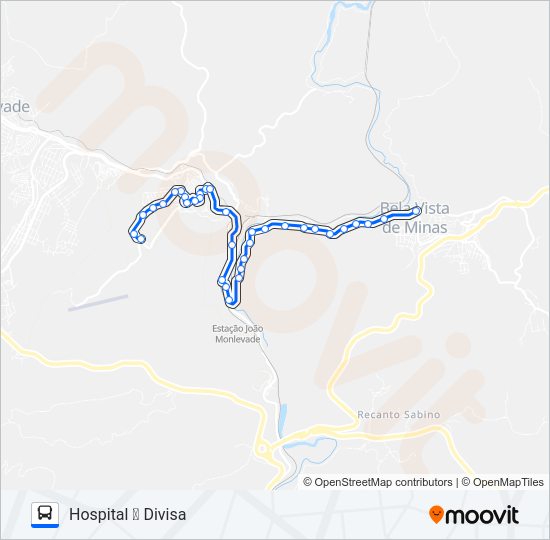 Mapa da linha 156 de ônibus