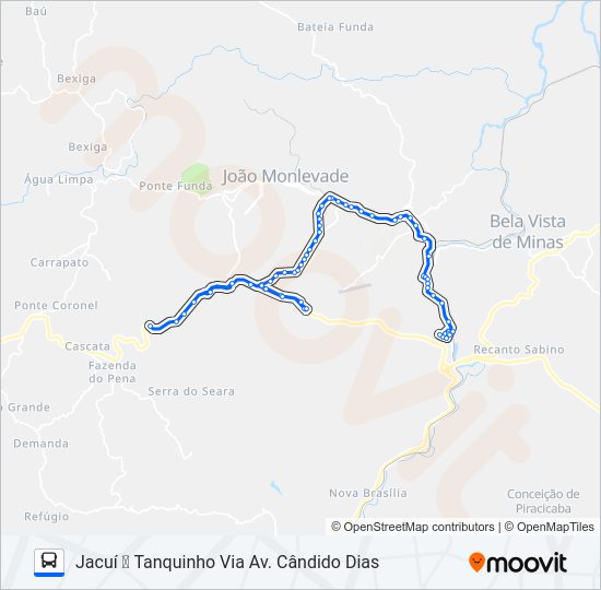 Mapa da linha 156 de ônibus