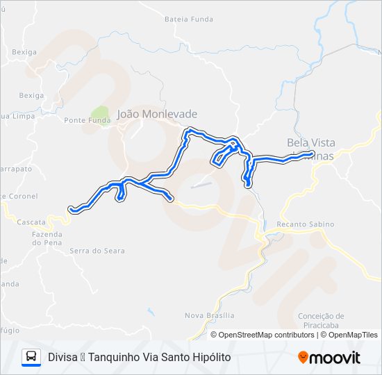 Mapa da linha 156 de ônibus