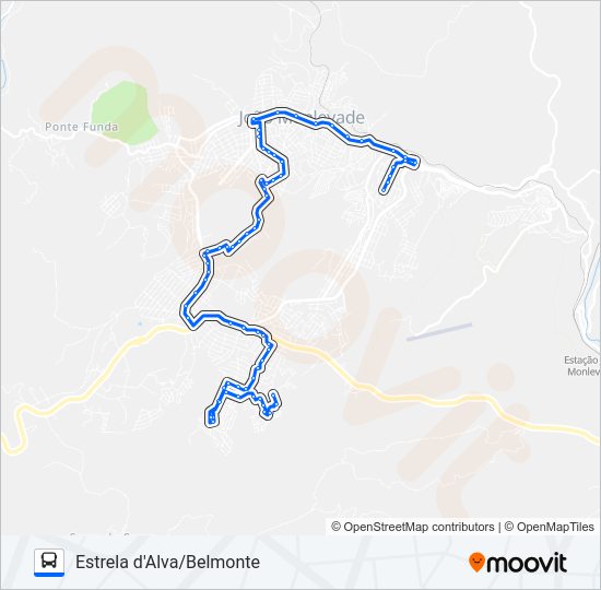 Mapa da linha 40 de ônibus