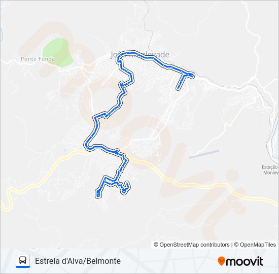 Mapa da linha 40 de ônibus