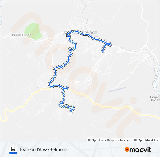 Mapa da linha 40 de ônibus