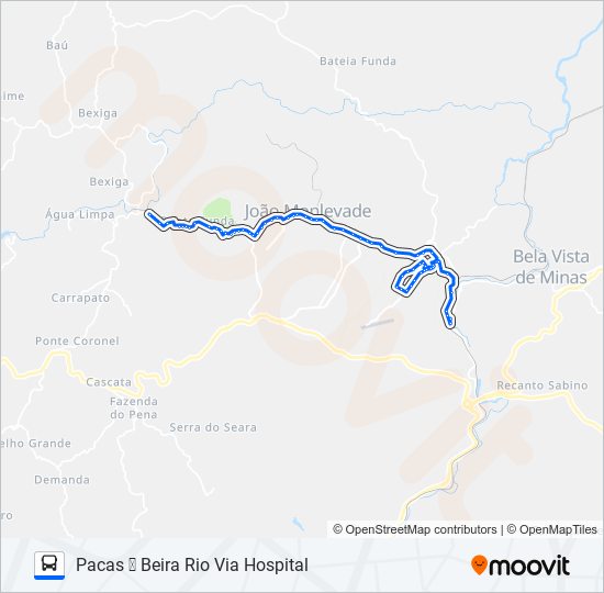 Mapa da linha 12 de ônibus