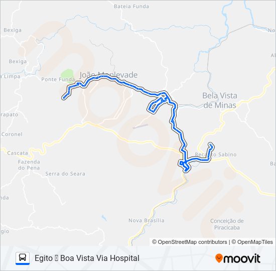 Mapa da linha 12 de ônibus