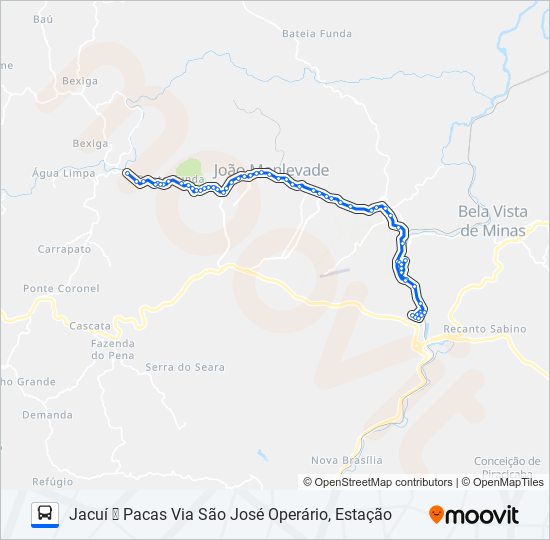 Mapa da linha 12 de ônibus