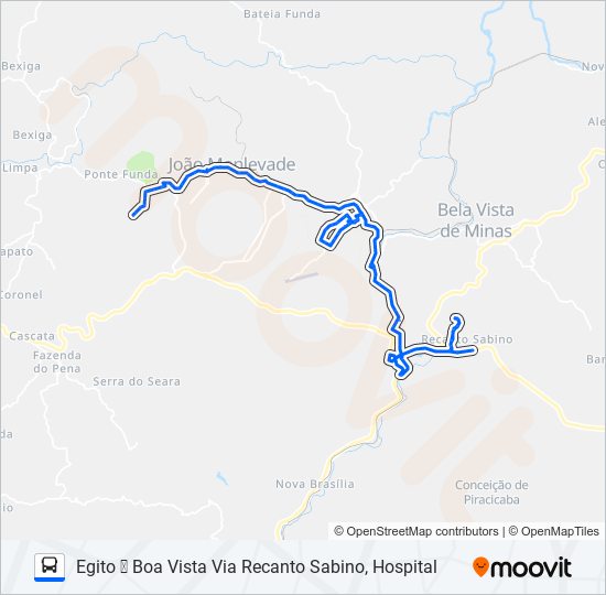 Mapa da linha 12 de ônibus