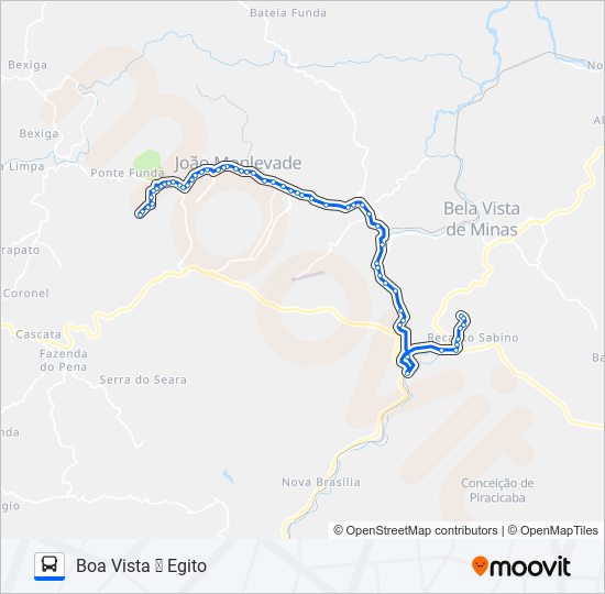 Mapa da linha 12 de ônibus