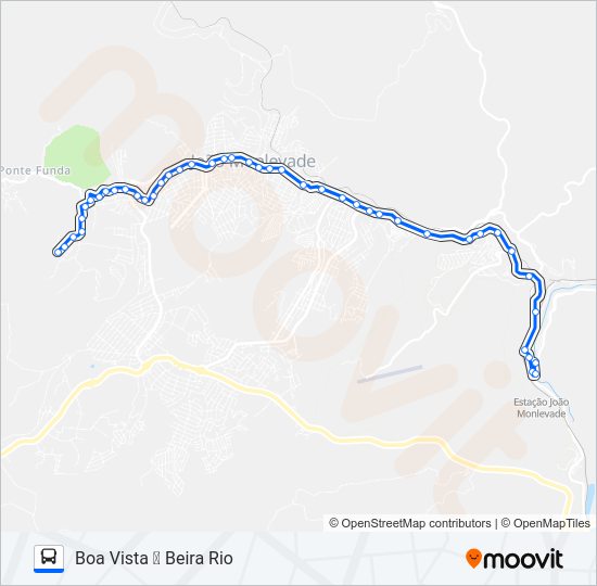 Mapa da linha 12 de ônibus