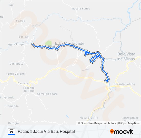 Mapa da linha 12 de ônibus