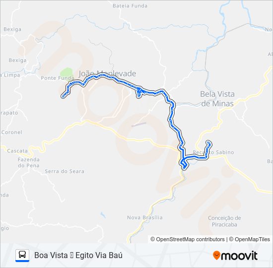 Mapa da linha 12 de ônibus