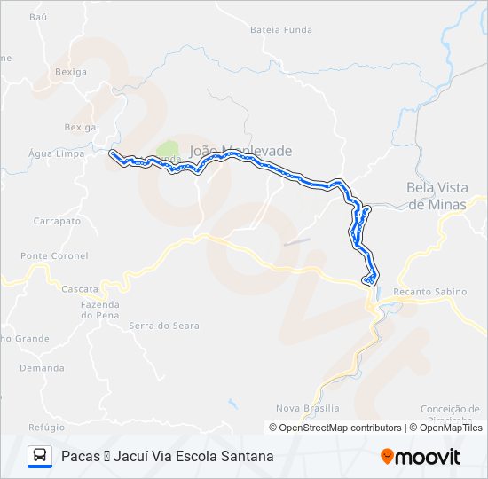 Mapa da linha 12 de ônibus