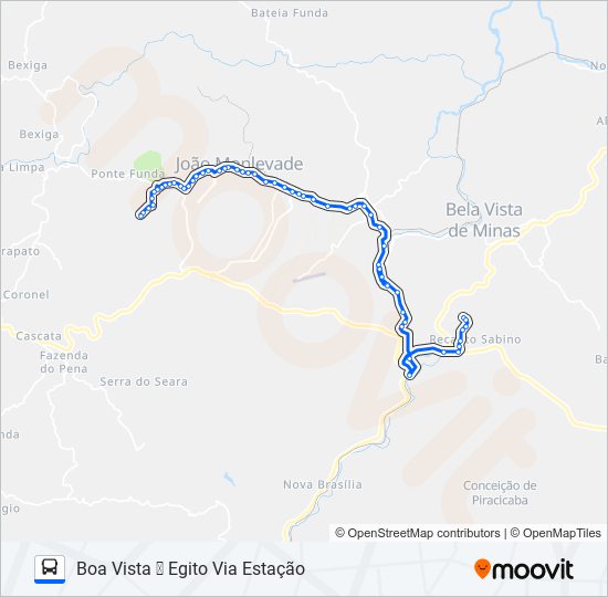 Mapa da linha 12 de ônibus