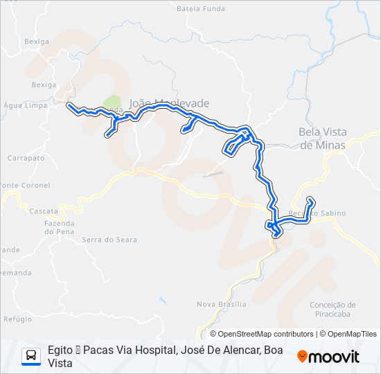 Mapa da linha 12 de ônibus