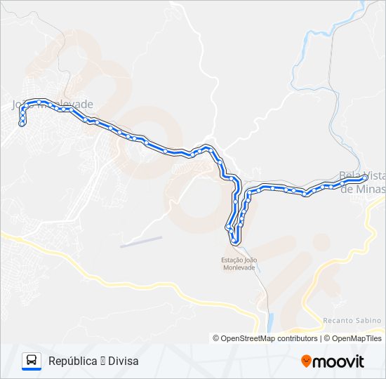 Mapa da linha 151 de ônibus