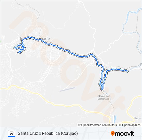 Mapa da linha 151 de ônibus