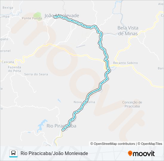 Mapa da linha 3206 de ônibus