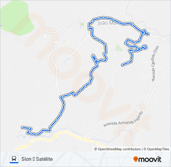 Rota da linha r20: horários, paradas e mapas - Centro (Atualizado)