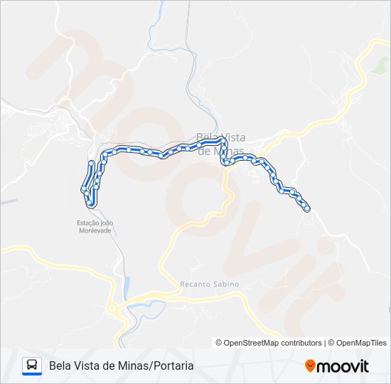 Mapa da linha 3886B de ônibus