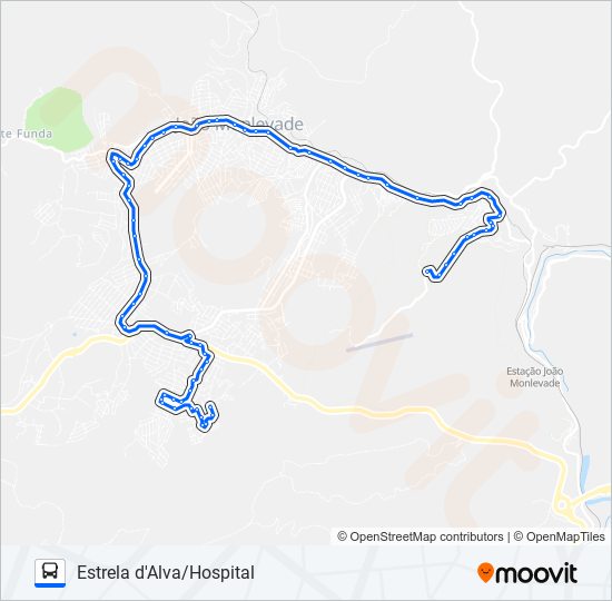Rota da linha 30: horários, paradas e mapas - Estrela D'Alva ➞ Hospital  (Atualizado)