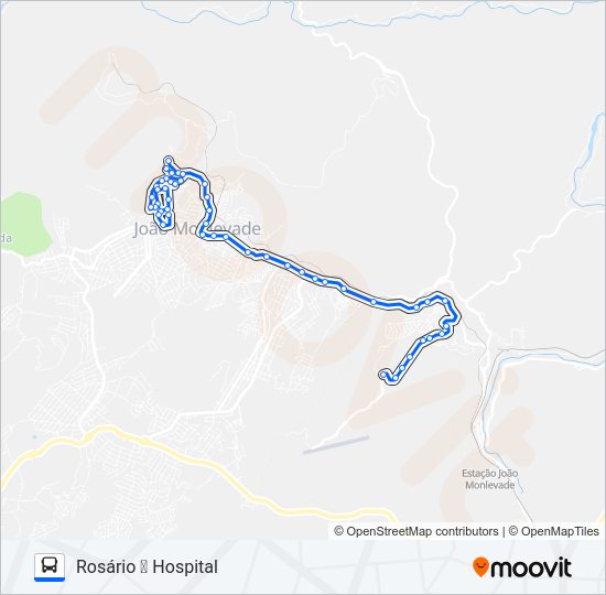 Mapa da linha 14 de ônibus