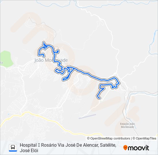 Mapa da linha 14 de ônibus