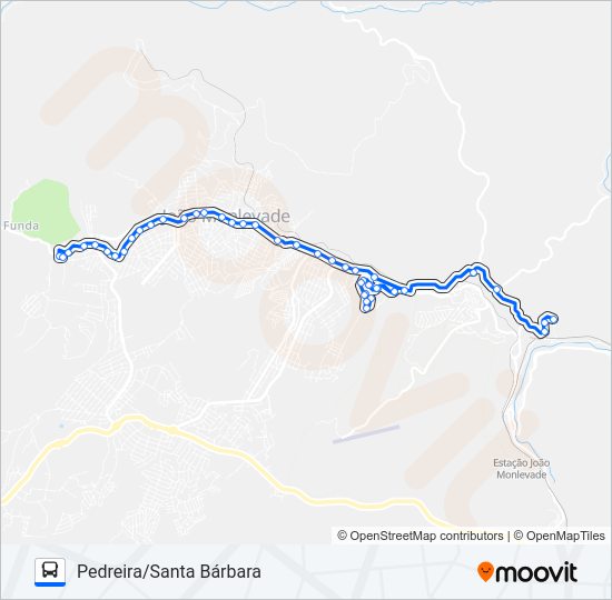 Mapa da linha 45 de ônibus
