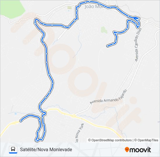 Mapa da linha 22 de ônibus