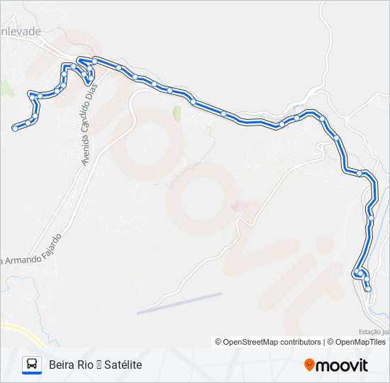 Mapa da linha 21 de ônibus