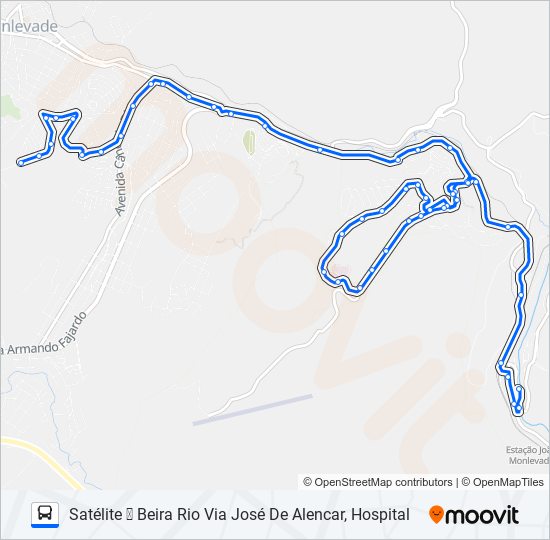 Mapa da linha 21 de ônibus