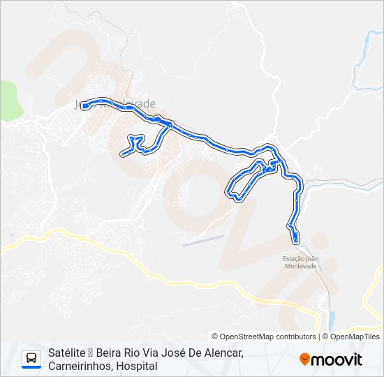 Mapa da linha 21 de ônibus