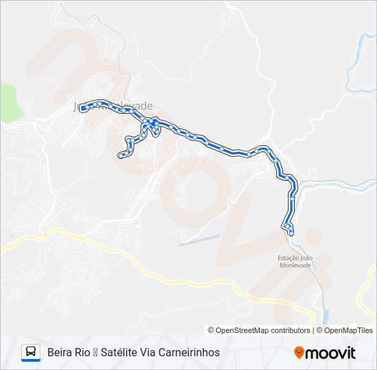 Mapa da linha 21 de ônibus