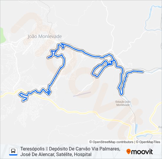 Mapa da linha 21 de ônibus