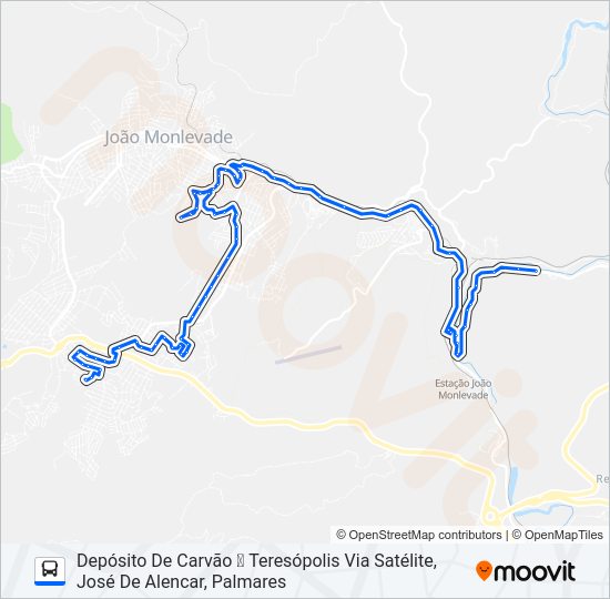 Mapa da linha 21 de ônibus
