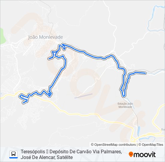 Mapa da linha 21 de ônibus