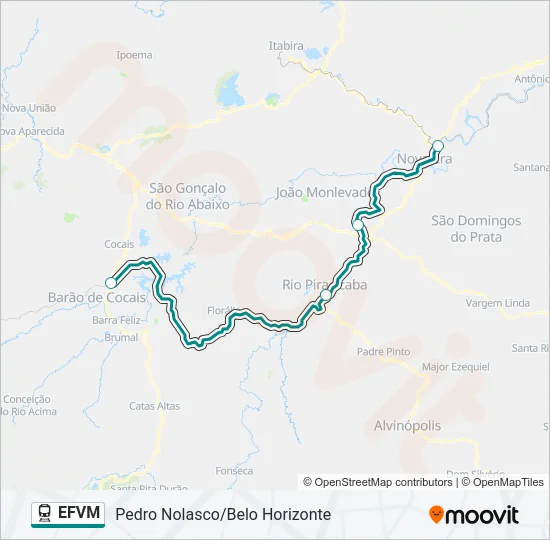 EFVM Train Line Map