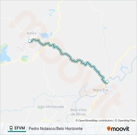 EFVM Train Line Map