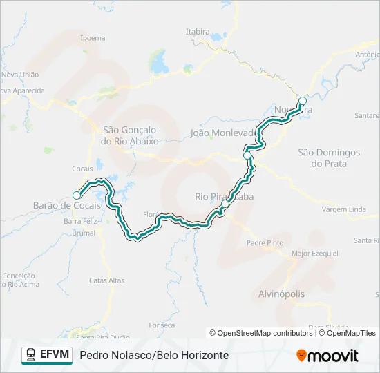EFVM Train Line Map