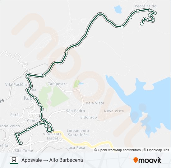 Mapa da linha 032 de ônibus