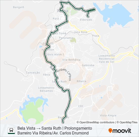 Mapa de 010 de autobús