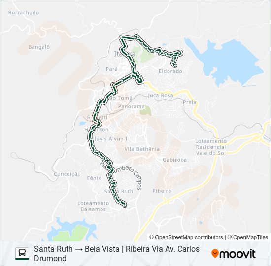 Mapa da linha 010 de ônibus